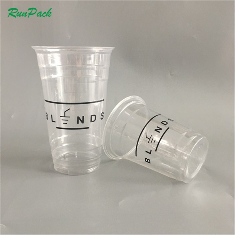 深圳潤興一次性塑料杯奶茶杯果汁飲料豆?jié){PP透明膠杯熊貓蓋塑料杯